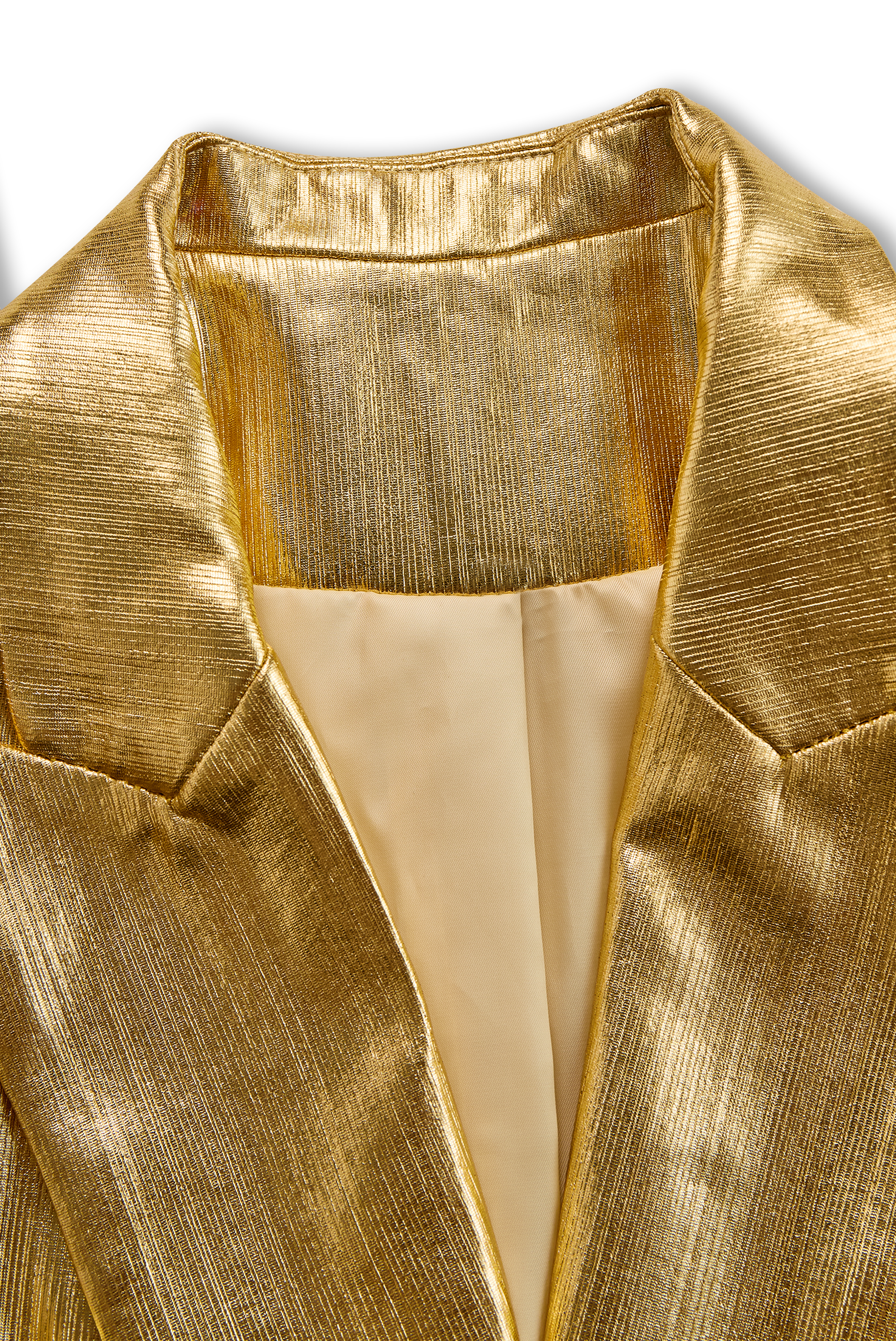 High-End Fashionable Loose Gold Pleated Suit Jacket