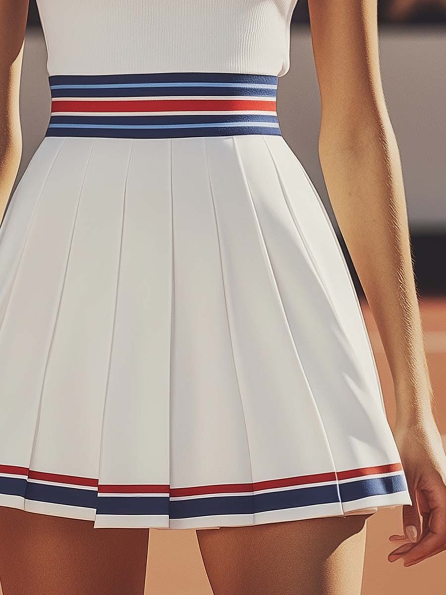 【24-hour shipping out】Fashion Sports Vest Pleated Tennis Mini Dress